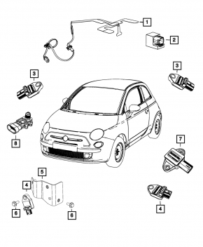 Датчик подушки безопасности дверной левый Fiat 500 12-19