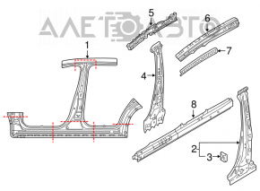 Стойка кузова центральная правая Mazda CX-9 16-23