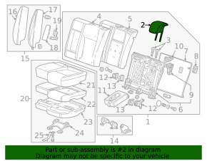 Подголовник 2 ряда левый Buick Encore 17-22 кожа черная