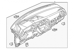 Торпедо передняя панель без AIRBAG VW Tiguan 18-24 черная
