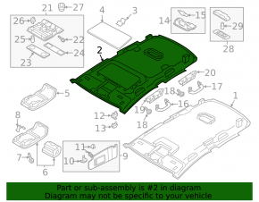 Обшивка потолка VW Passat b8 16-19 USA серый под люк