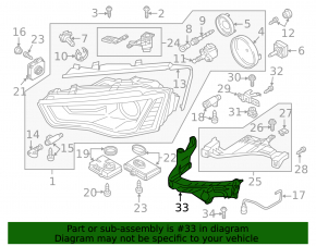 Крепление фары правое внутреннее Audi A5 13-16