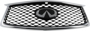 Решетка радиатора grillв сборе Infiniti QX50 19-25 с эмблемой под радар, под камеру