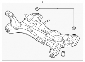 Подрамник передний Kia Forte 4d 14-16 1.8