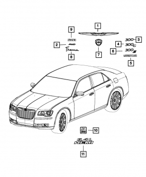 Эмблема крышки багажника Chrysler 300 12-14 дорест