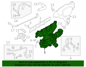 Турбина в сборе с коллектором Land Rover Range Rover Evoque 14-17
