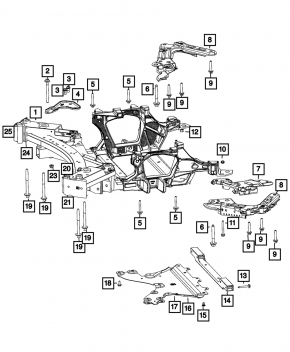Распорка переднего подрамника Jeep Grand Cherokee WL 22-26 PHEV замята