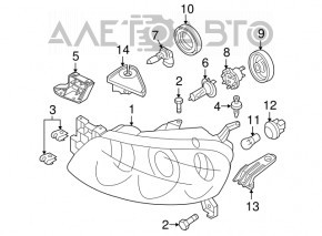 Фара передняя левая Mazda3 03-09 HB галоген