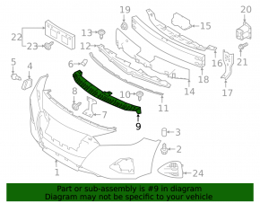 Suportul de prindere a bara de protectie fata, centru Nissan Maxima A36 16- nou original