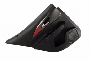 Ornament ușă, spate stânga, Chevrolet Equinox EV 24-26, negru, inserție superioară, piele neagră, cotieră din cauciuc negru, mâner cromat, cu iluminare din spate, fără butoane și cablaje, zgârieturi