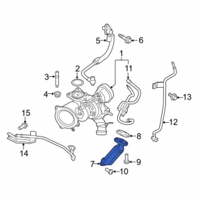 Трубка масляная Ford Escape mk3 13-16 1.6T металл+резина короткая