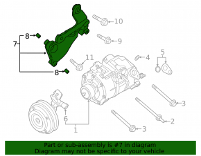 Кронштейн компрессора кондиционера Ford Edge 19-24 2.7T