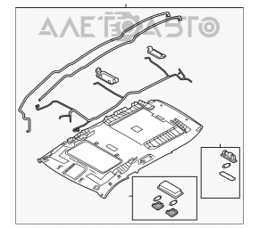 Обшивка потолка Mazda CX-9 16-17 черный под люк