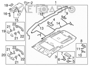 Обшивка потолка Mazda CX-9 16-17 черный под люк
