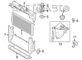 Panou radiator BMW Seria 5 F10 11-16 3.0T N55 Parte superioară