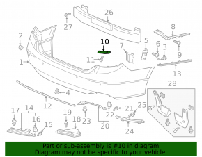 Крепление заднего бампера под фонарем левое Honda Accord 23-26