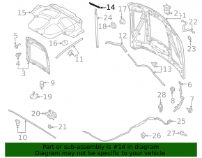 Уплотнитель капота левый Ford Mustang mk6 18-23 маленький