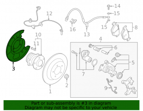Кожух тормозного диска задний левый Subaru Forester 19-24 SK