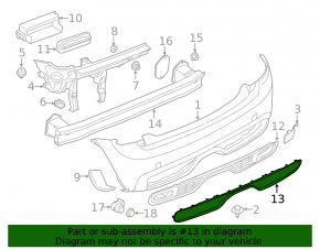 Ornament bară spate inferioară Mini Cooper 14-21 model S