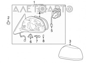 Крышка бокового зеркала правого Toyota Highlander 08-13