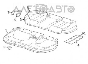 Подушка заднего ряда сидений Audi A4 B9 17-19 кожа бежевая