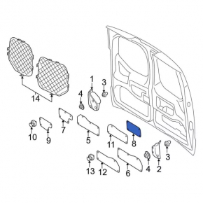 Обшивка двери багажника левая верхняя Ford Transit Connect MK2 13-23 грузовой