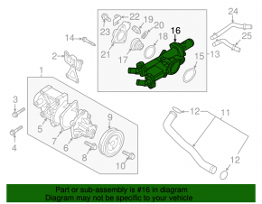 Corpul termostatului Kia Optima 16-