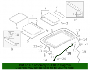 Tub de drenaj panoramic față stânga Audi Q3 83A 19-25