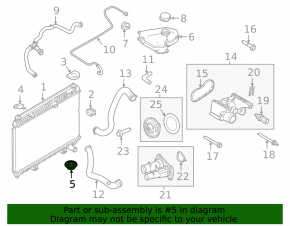 Опора радиатора нижняя Ford Fiesta 11-19 1.6 резина