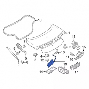 Замок крышки багажника Ford Mustang mk6 15-23 кабрио