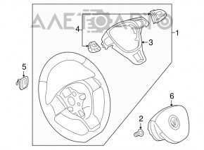 Накладка руля VW Jetta 15-18 USA черная с алюминием, царапины