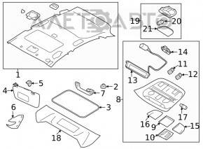 Плафон освещения центральный Subaru Forester 19-21 SK серый