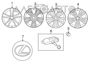 Диск колесный R19 x 7.5J 5x114.3 Lexus RX450h 10-12 бордюрка