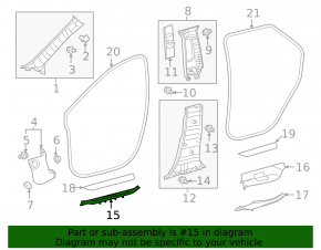 Prag interior fata dreapta Lexus RX350L RX450hL 18-22 negru cu crom