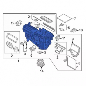 Печка в сборе Ford Edge 15-24 manual