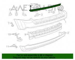 Накладка на бампер верхняя Jeep Compass 11-16 хром