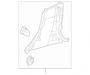 Decorație stâlp central stânga jos Mercedes W213 E 17-23 negru