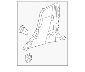 Decorație stâlp central stânga jos Mercedes W213 E 17-23 negru