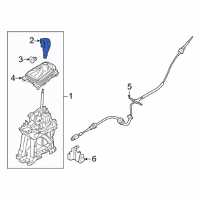 Ручка КПП Ford Edge 15-18 черная, кожа