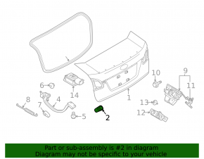 Отбойник крышки багажника левый Ford Fiesta 11-19