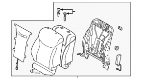 Пассажирское сидение Toyota Prius 30 10-13 с airbag, механическое, подогрев, кожа, серое+светло серое