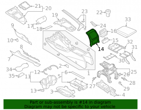Накладка центральной консоли задняя Audi A5 F5 18-25 серая