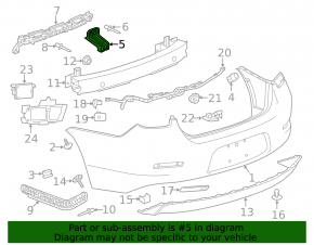 Кронштейн заднего бампера левый Chevrolet Malibu 13-15