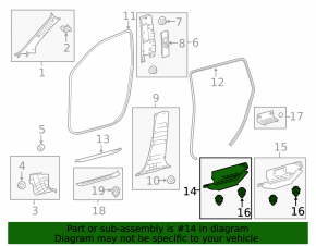 Накладка порога задняя левая Toyota Highlander 14-19 черн, потерта