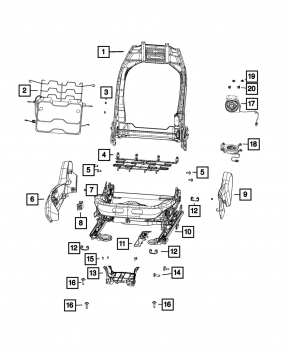 Подушка поясничной подпорки водительского сиденья Jeep Compass 22-26