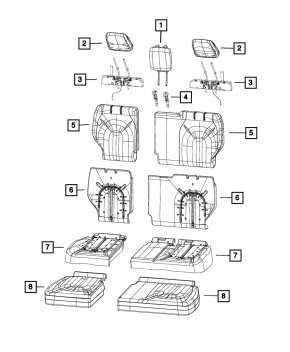 Rândul din spate al treilea rând Chrysler Pacifica 17-20 manual, 60/40, piele neagră