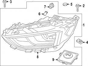 Фара передняя правая в сборе Ford Edge 19-24 BI-LED тип 2