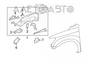 Защита арки боковая передняя левая Toyota Sequoia 08-16