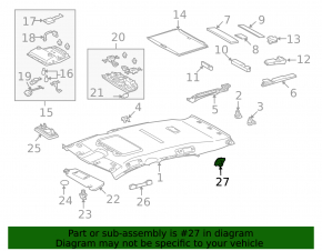 Крючок потолка левый Lexus RX350 RX450h 10-15 бежевый