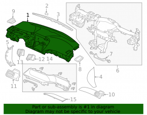 Торпедо передняя панель без AIRBAG Honda Accord 13-17